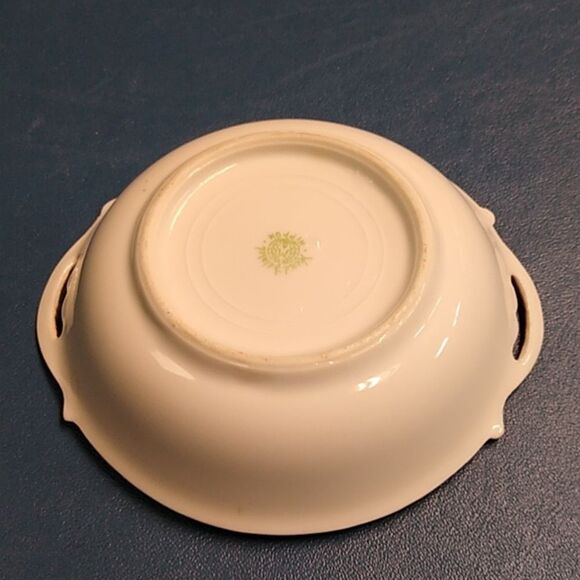 Nippon Hand Painted Ceramic Handle Trinket Dish Tree in Meadow Cottagecore - Picture 2 of 6